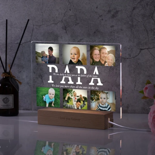 Personalized Custom Photo Text 3D Acrylic Lamp Customized Bedroom NightLight for MOM DAD LOVE Family Birthday Christmas Day Gift - Image 2