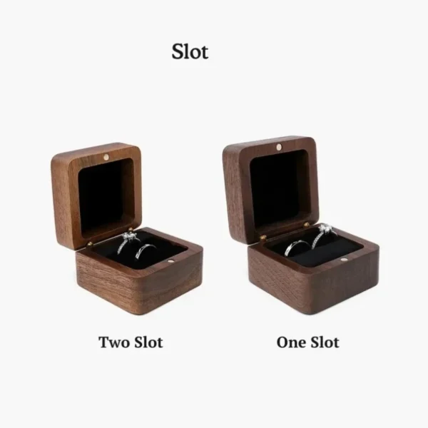 1pcs Free Custom Wooden Ring Box Personalized customization Wedding Anniversary Gift Walnut Wood Rings Box Engraved Engagement - Image 3