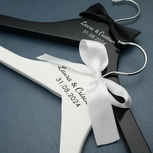 Custom Wedding Hanger Personalized Bride Dress Hanger Groom Hanger Personalised Names and Date Wedding Party Bridal Shower Gifts - Image 5