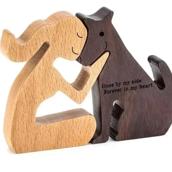 1PCS Free Personalized Engraving Name Wooden Dog Human Memorial Wooden Carving for Dog Lover Loss Sympathy Remembrance Gifts - Image 5