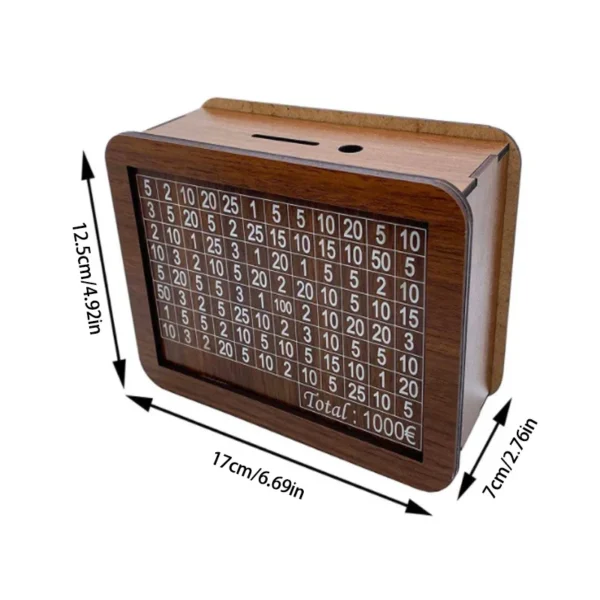 1000/3000/5000/10000 Euro Money Box Wooden Money Box Reusable with Savings Target and Number Box Home Decoration - Image 6