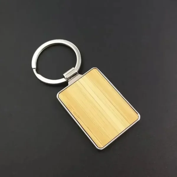 Bamboo Wood Keychain Creative Personality Men and Women Keyring Home Metal Autos Car Key Chain Ring Custom Name Logo Gift - Image 4