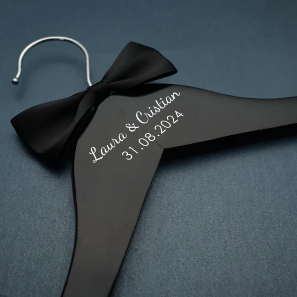 Custom Wedding Hanger Personalized Bride Dress Hanger Groom Hanger Personalised Names and Date Wedding Party Bridal Shower Gifts - Image 3