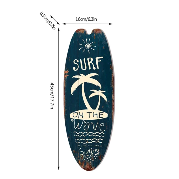 Vintage Wooden Printed Door Sign Sea Surfboard Summer Beach Ocean Theme Decorative Board Welcome Bar Home Wall Hanging Pendant - Image 3