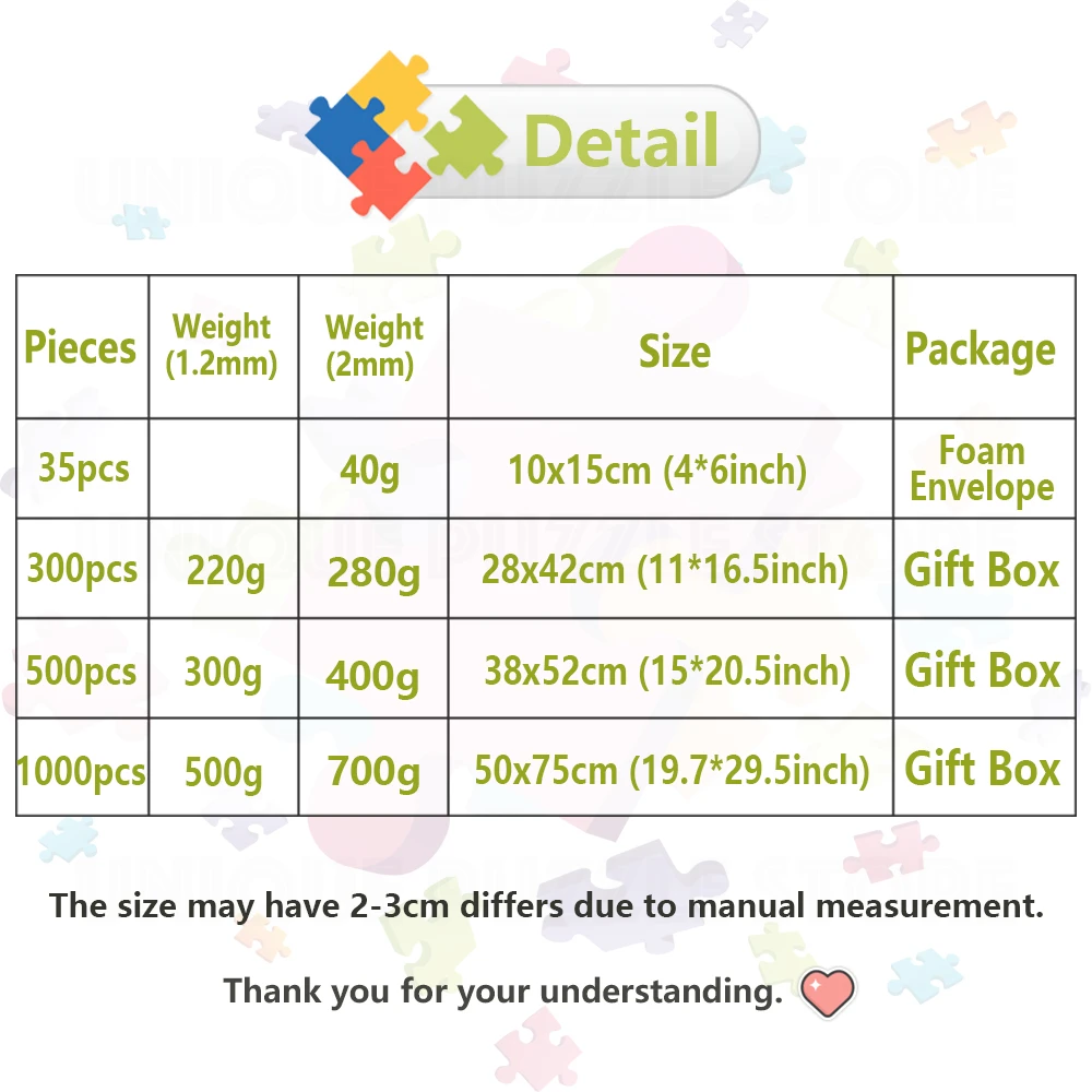 Custom Jigsaw Puzzle Customize Your Own Personalized Picture Puzzle Diy Toy for Anniversary Festival Gift 200/300/500/1000/1500 - Image 3