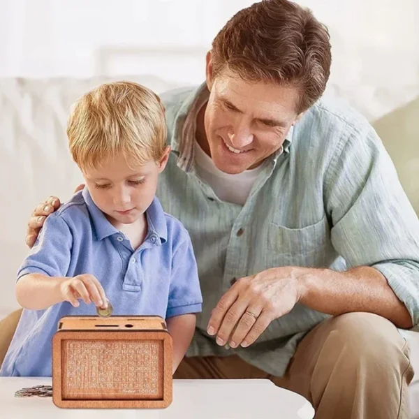 1000/3000/5000/10000 Euro Money Box Wooden Money Box Reusable with Savings Target and Number Box Home Decoration - Image 4