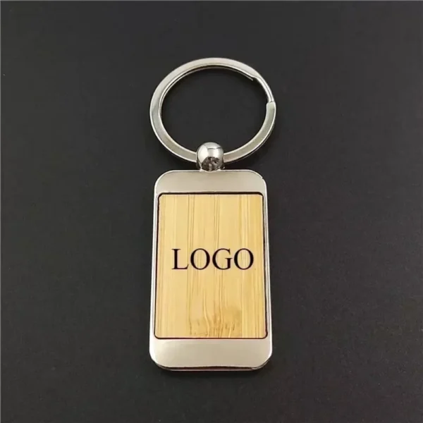 Bamboo Wood Keychain Creative Personality Men and Women Keyring Home Metal Autos Car Key Chain Ring Custom Name Logo Gift - Image 2