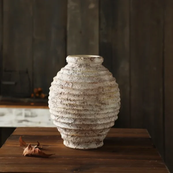 Retro Nostalgic Rough Clay Pottery Vase 21.5CM High Vasen Room Decoration Vases Vintage Handmade Style Home Decor Items - Image 3