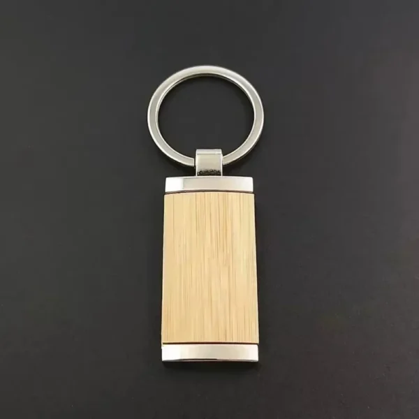 Bamboo Wood Keychain Creative Personality Men and Women Keyring Home Metal Autos Car Key Chain Ring Custom Name Logo Gift - Image 3