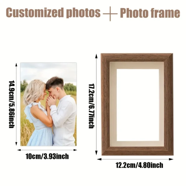 Personalized wooden photo frames, custom photo frame ornaments, simple holiday gifts indoors, commemorate precious memories - Image 3